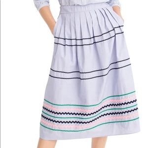 Jcrew rickrack trim poplin skirt
